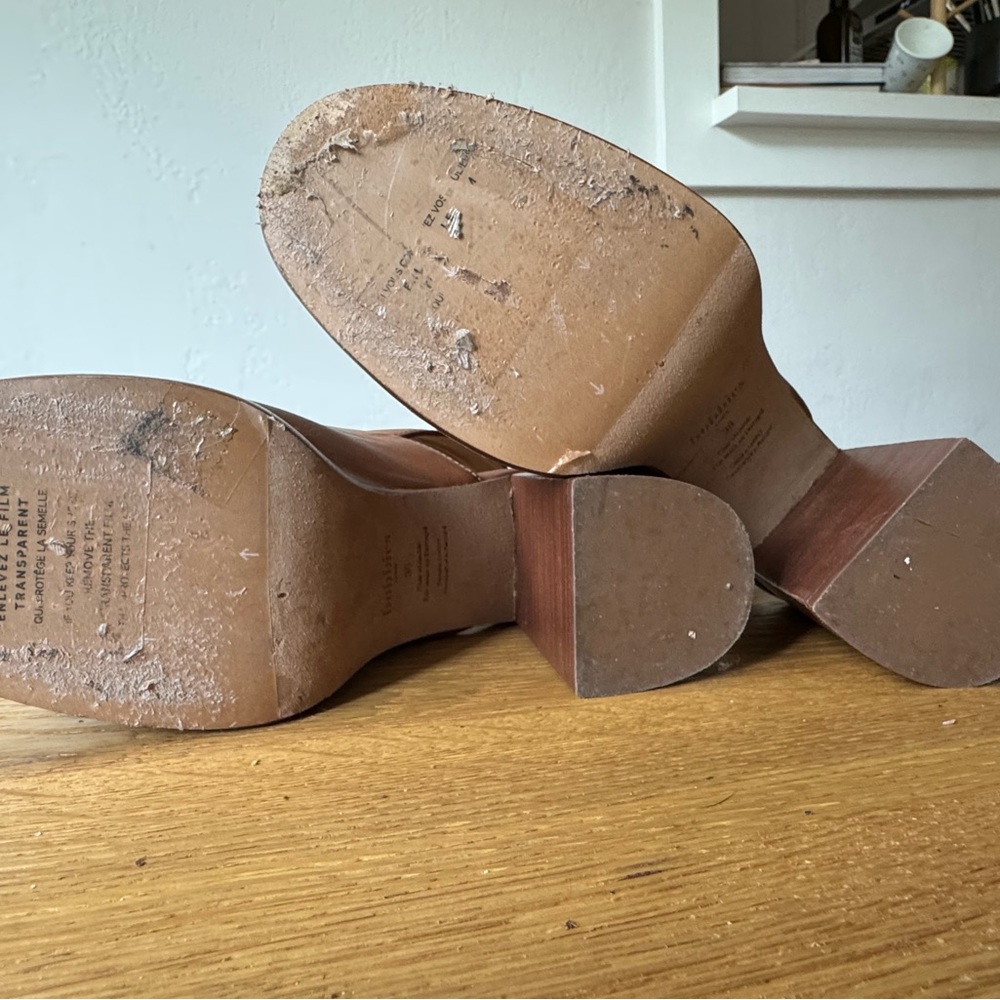 Bobbies Paris Savannah Leather Platform Mule sz 38 - Picture 6 of 6